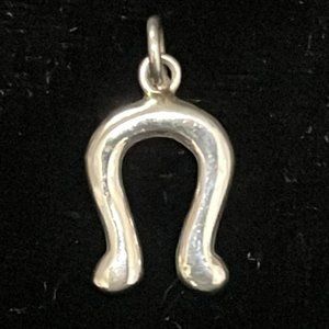 Silver Hollow Horseshoe Charm